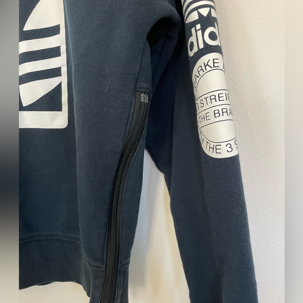 Adidas Crewneck Sweatshirt with Side Zipper Detail - Picture 2 of 3